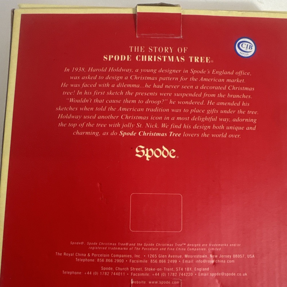 SPODE CHRISTMAS TREE RED RIBBON ROUND 12 1/2" PLATTER - Picture 7 of 14